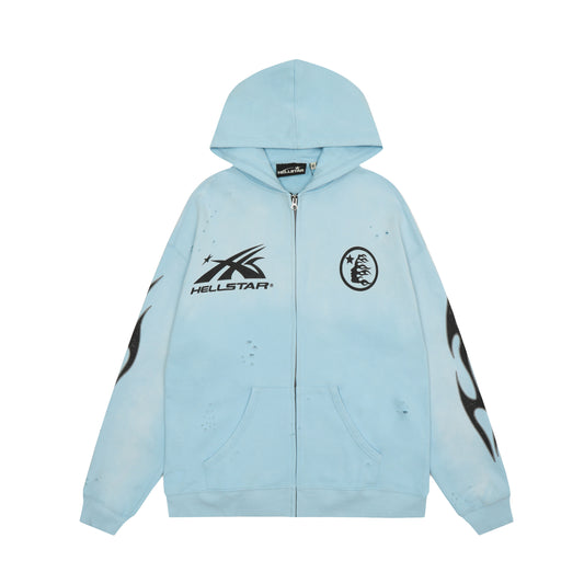 HELLSTAR Hoodie Sky Blue Zip-Up