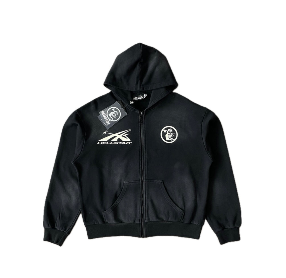 HELLSTAR Zip-Up Hoodie (BLACK SUN FADE)