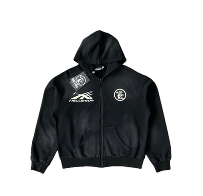 HELLSTAR Zip-Up Hoodie (BLACK SUN FADE)